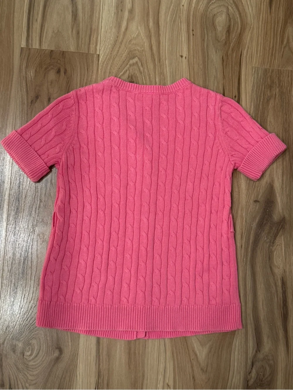 Gymboree Hot Pink Cable Knit Short-Sleeve Cardigan-Gurls 5/6